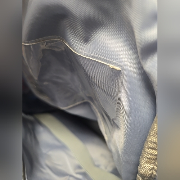 Blue Printed Backpack 10" Wide 15" Tall Double Secure Straps & Pockets - Picture 14 of 16